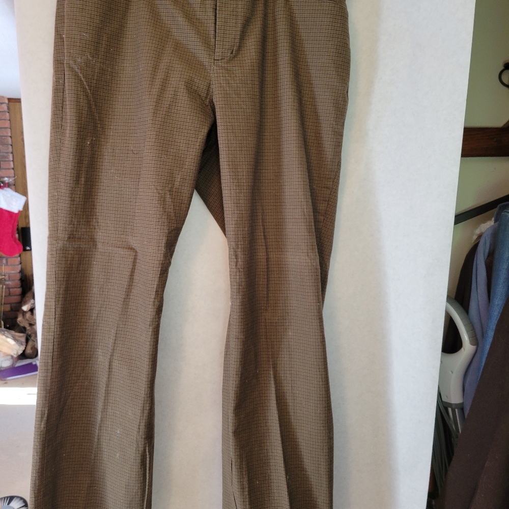 Lauren Size 16w, tan, hunter and eggplant pants. Straight leg